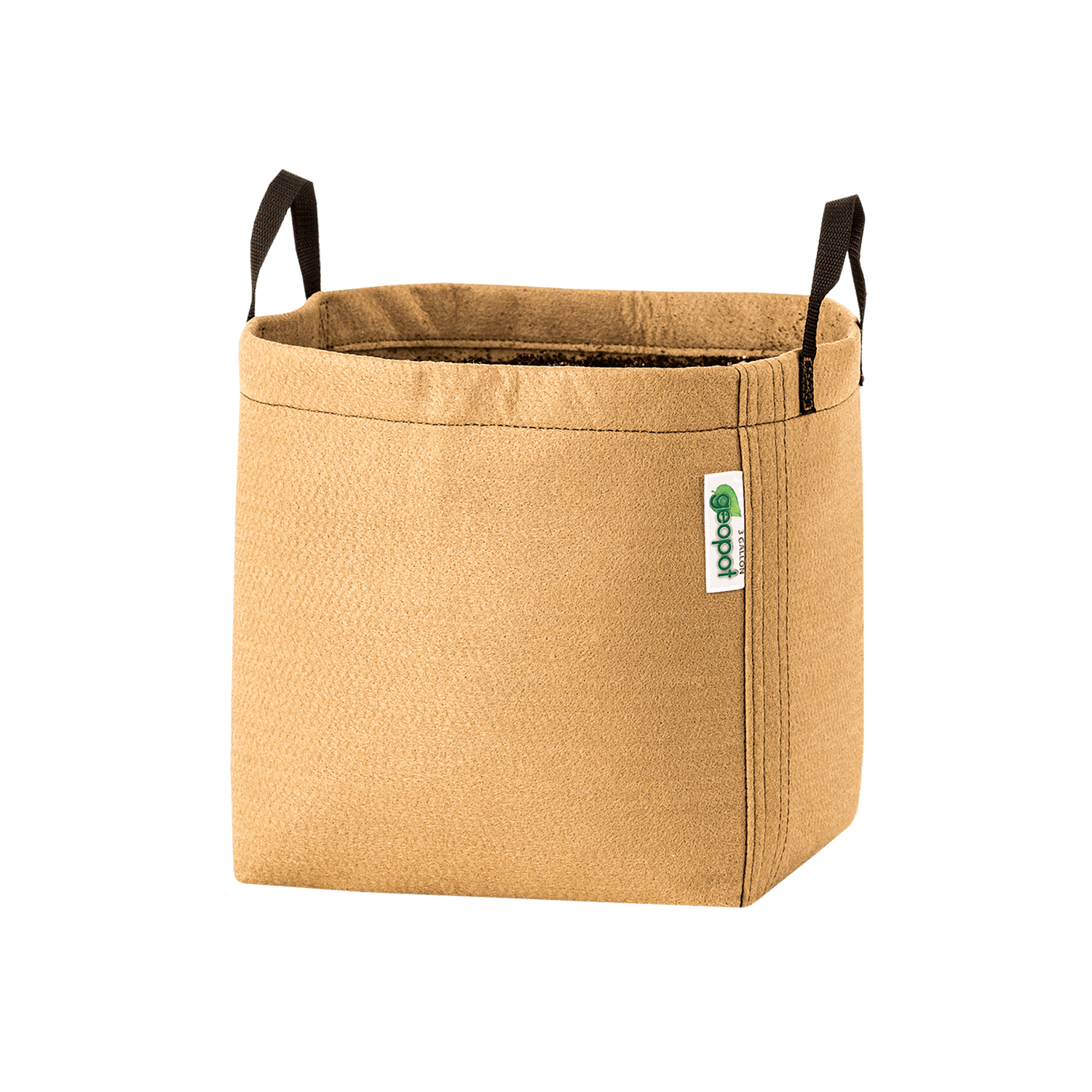 GeoPot Fabric Pot with Handles - Tan geopot