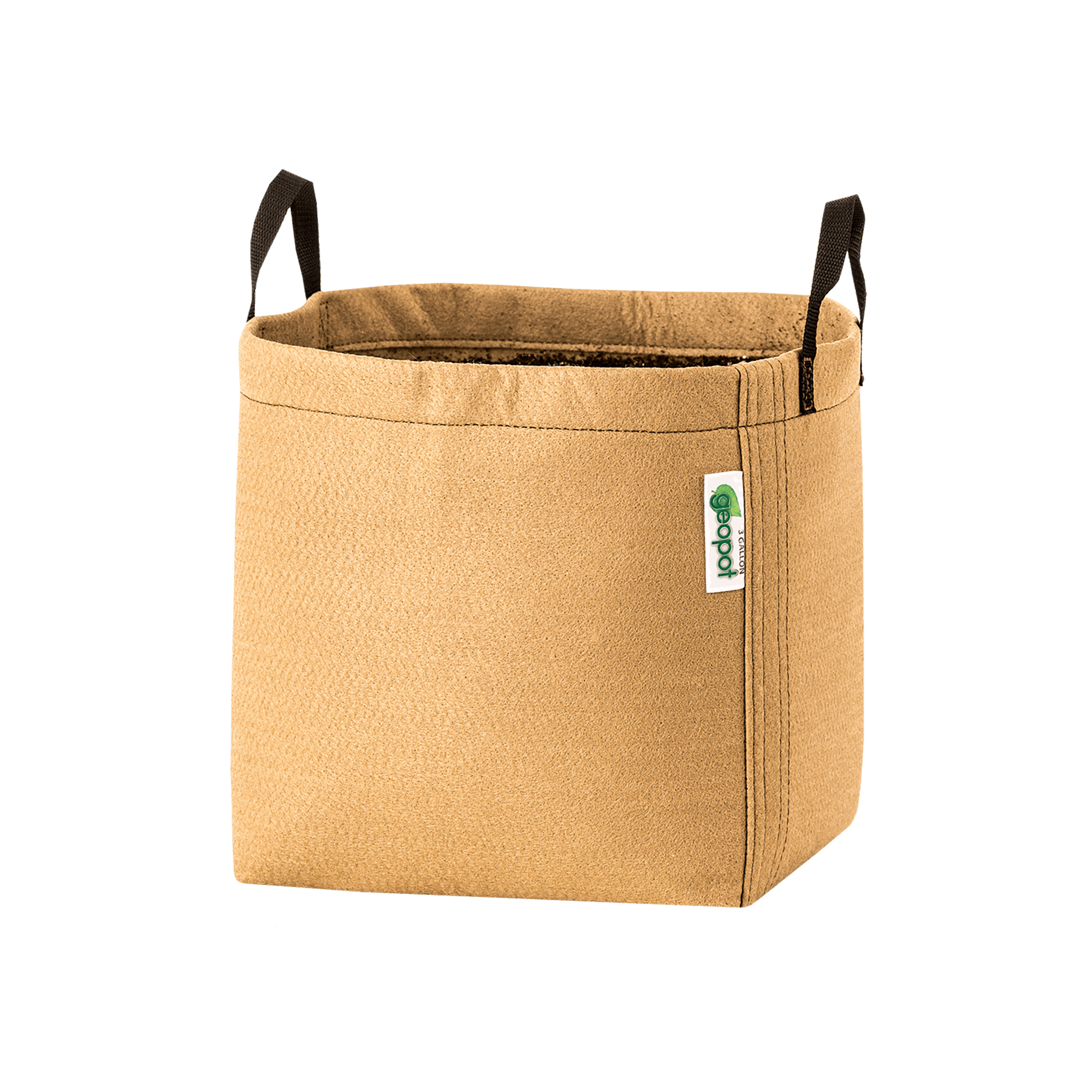 GeoPot Fabric Pot with Handles - Tan geopot