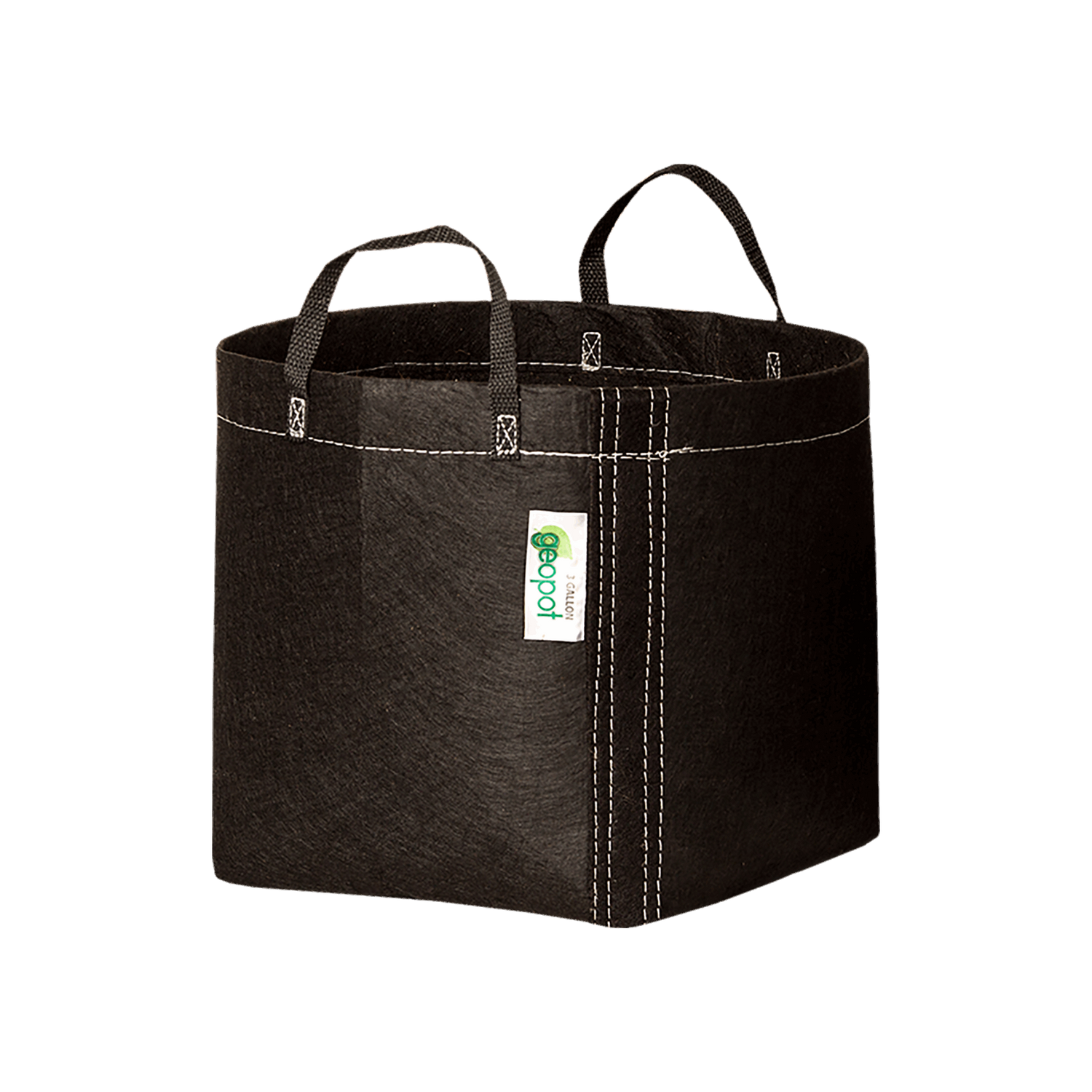 GeoPot Fabric Pot with Handles - Black geopot