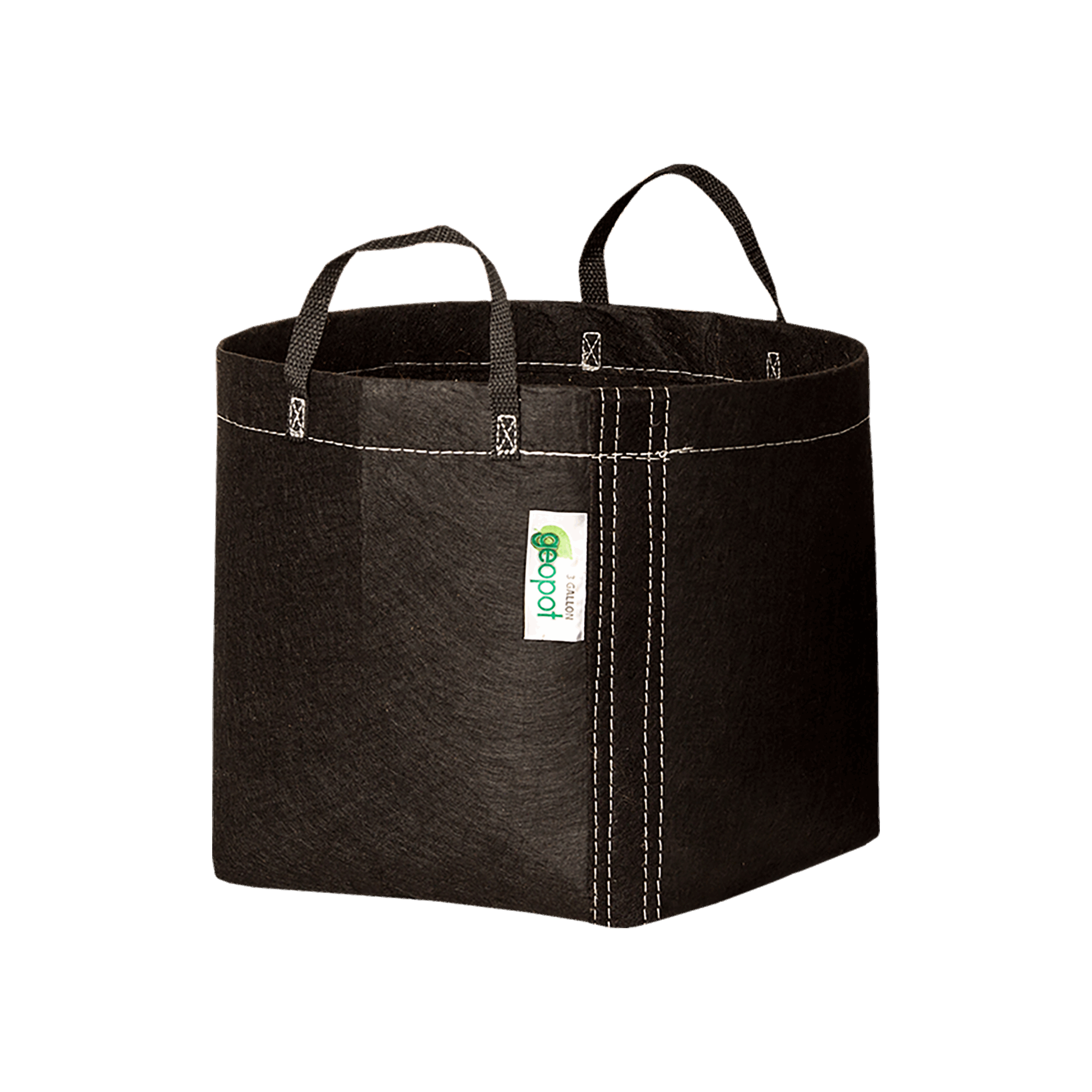 GeoPot Fabric Pot with Handles - Black geopot