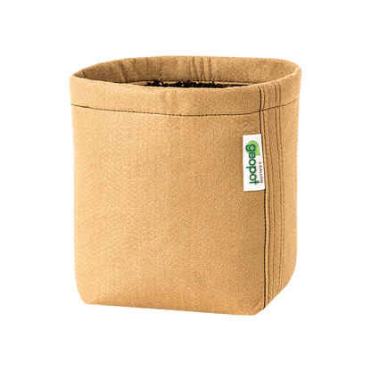 tan planter pot GeoPot Fabric Pot